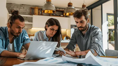 Three people reviewing documents at a table — 11 Things I Wish I Knew Before Building a House article