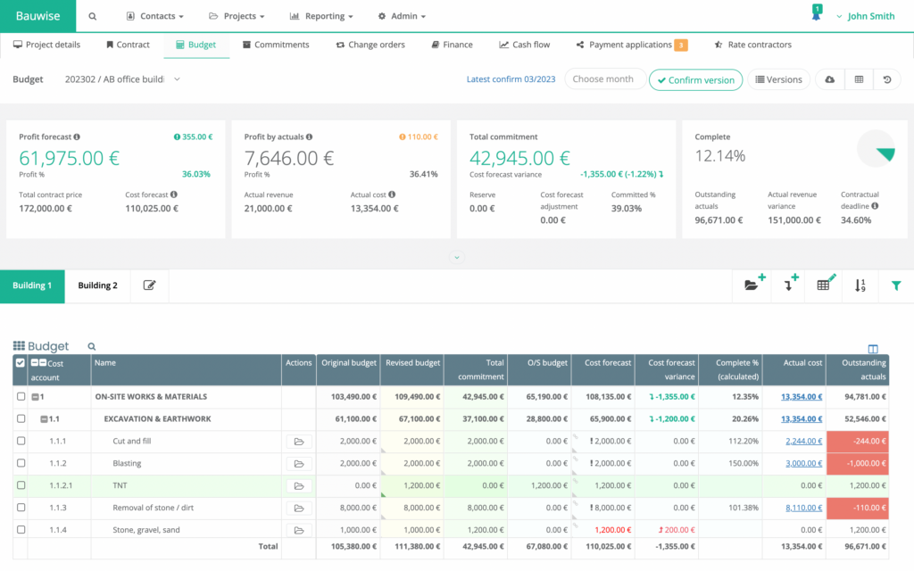 construction cost control software