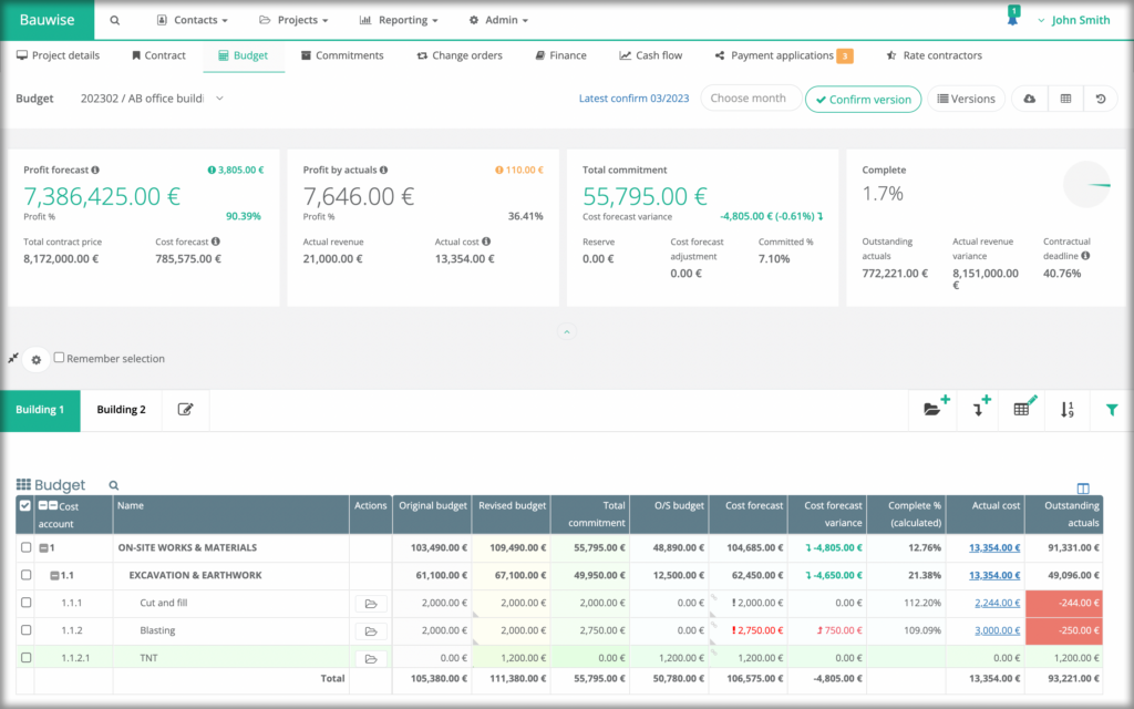 construction cost management software