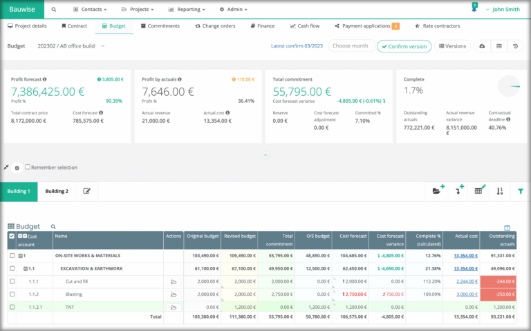 construction cost management software