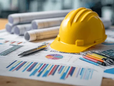 How to Set Up Contracts: A Comprehensive Guide to Construction Subcontractor Agreements 1 Yellow construction helmet on project charts and blueprints, symbolizing cost control, planning, and site management - How to Set Up Contracts_ A Comprehensive Guide to Construction Subcontractor Agreements article