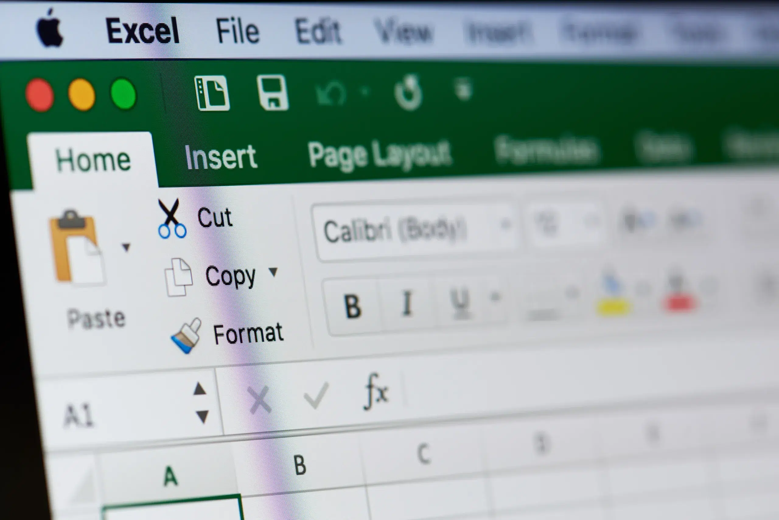 Microsoft excel menu