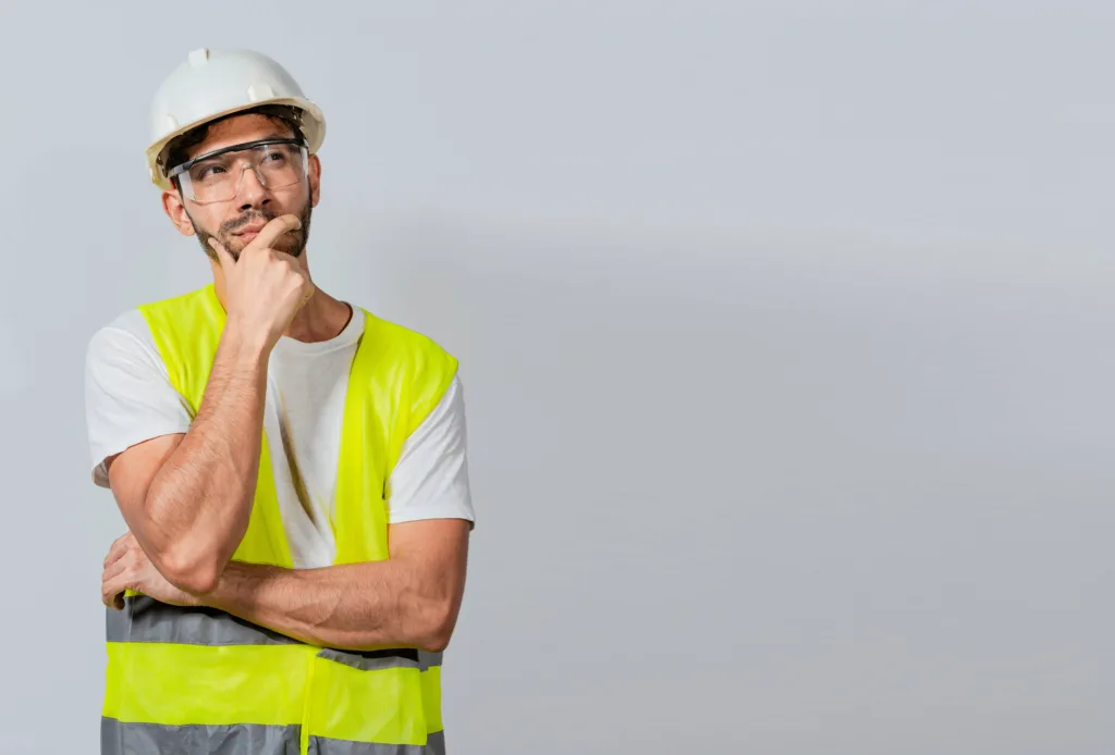 thoughtful construction worker