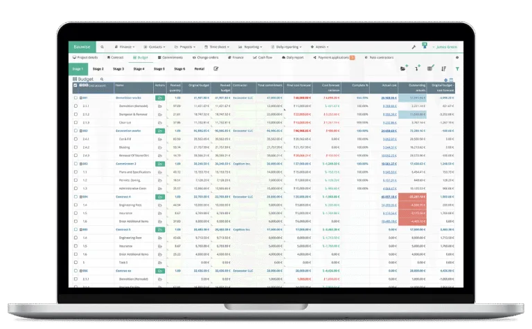 Blog 23 Construction Budget Templates — Bauwise Automated Construction Budgeting & Forecasting Desktop UI