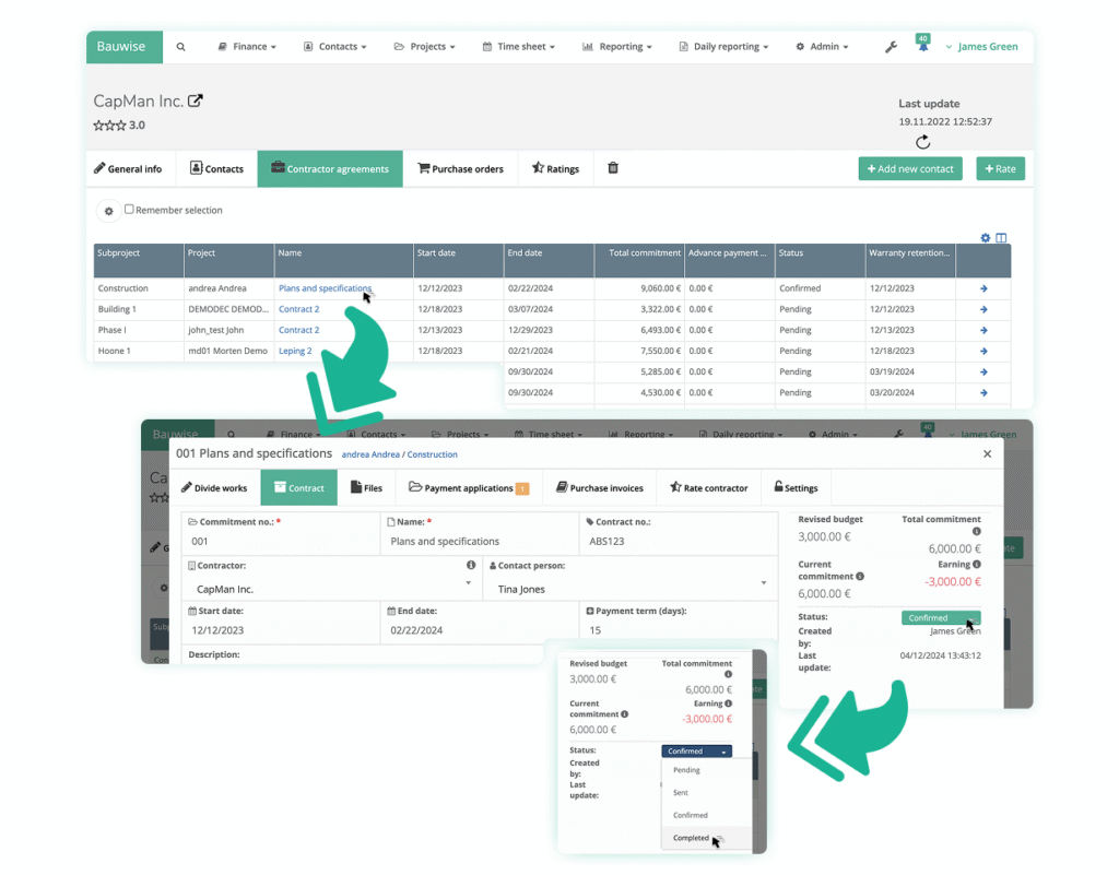 Construction Purchase Orders & Contracts Management Bauwise Capabilities - Centralize Supplier & Subcontractor Management