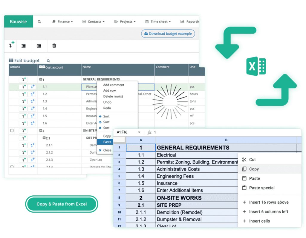 Automated Construction Budgeting & Forecasting - Budget Creation & Import