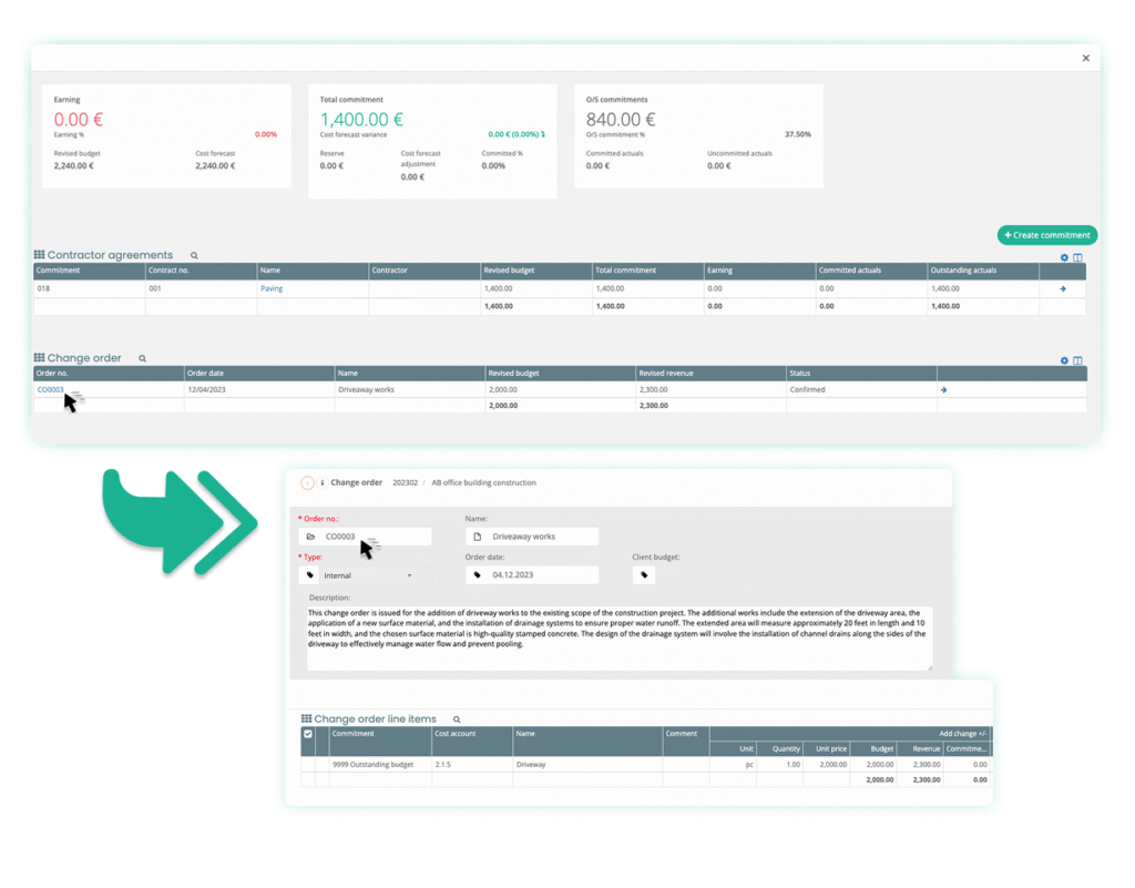 Construction Change Order Management - Budget Visibility & Audit Trail
