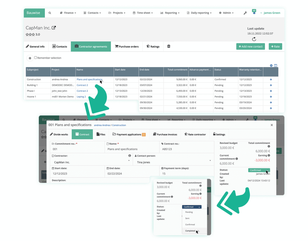 Construction Change Order Management - Centralized Change Order Overview & Analytics​