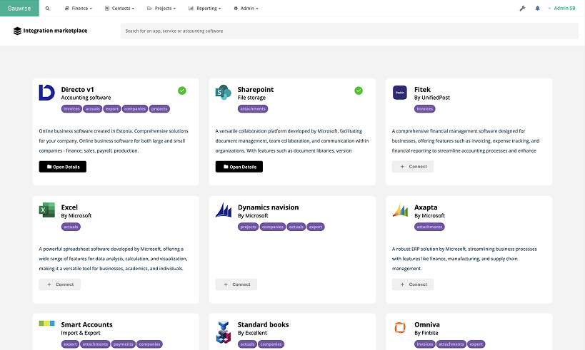 More of Bauwise Construction Cost Management Software Capabilities - ERP & Accounting Software Integration